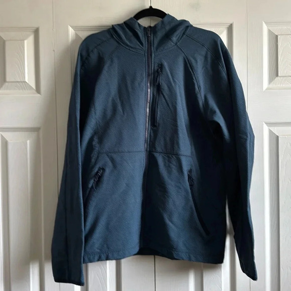 All in Motion | Men’s Soft Shell | Teal/Blue Hooded Jacket | size L - Picture 1 of 8